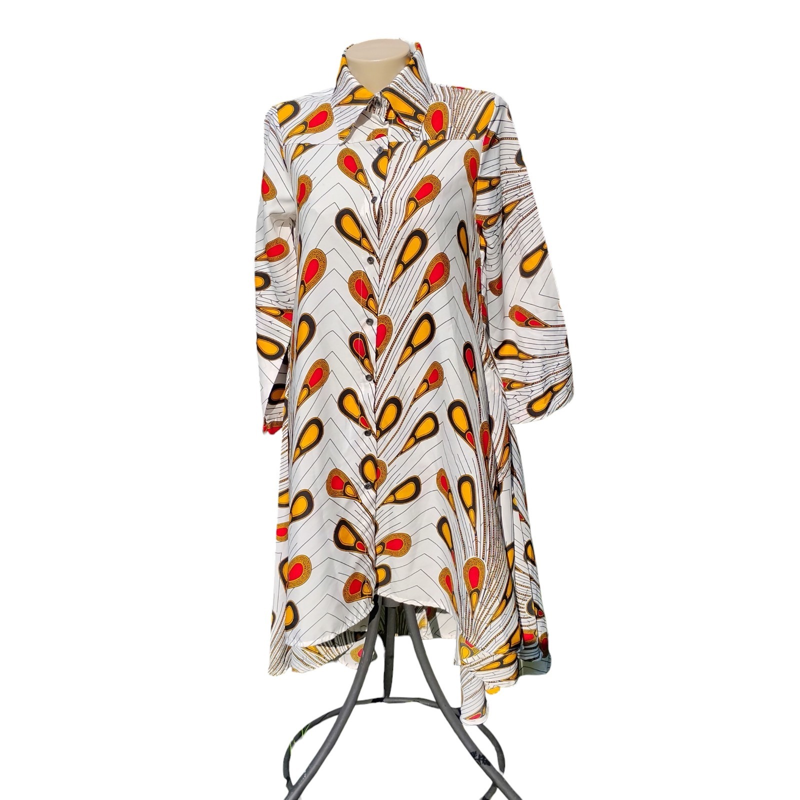 Step In Style Sz-S Long Sleeve Button Up Flared Dress