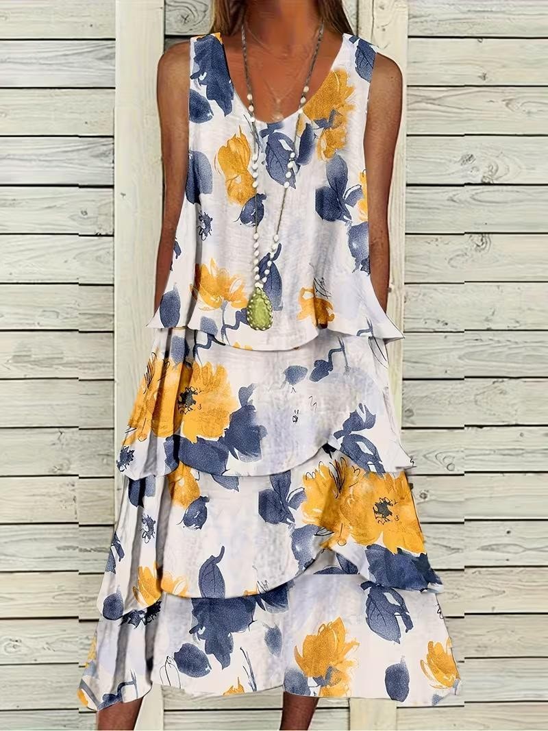 Plus 1XL (Size 14/16) Flowing Floral Elegance Garden Dress ✨New