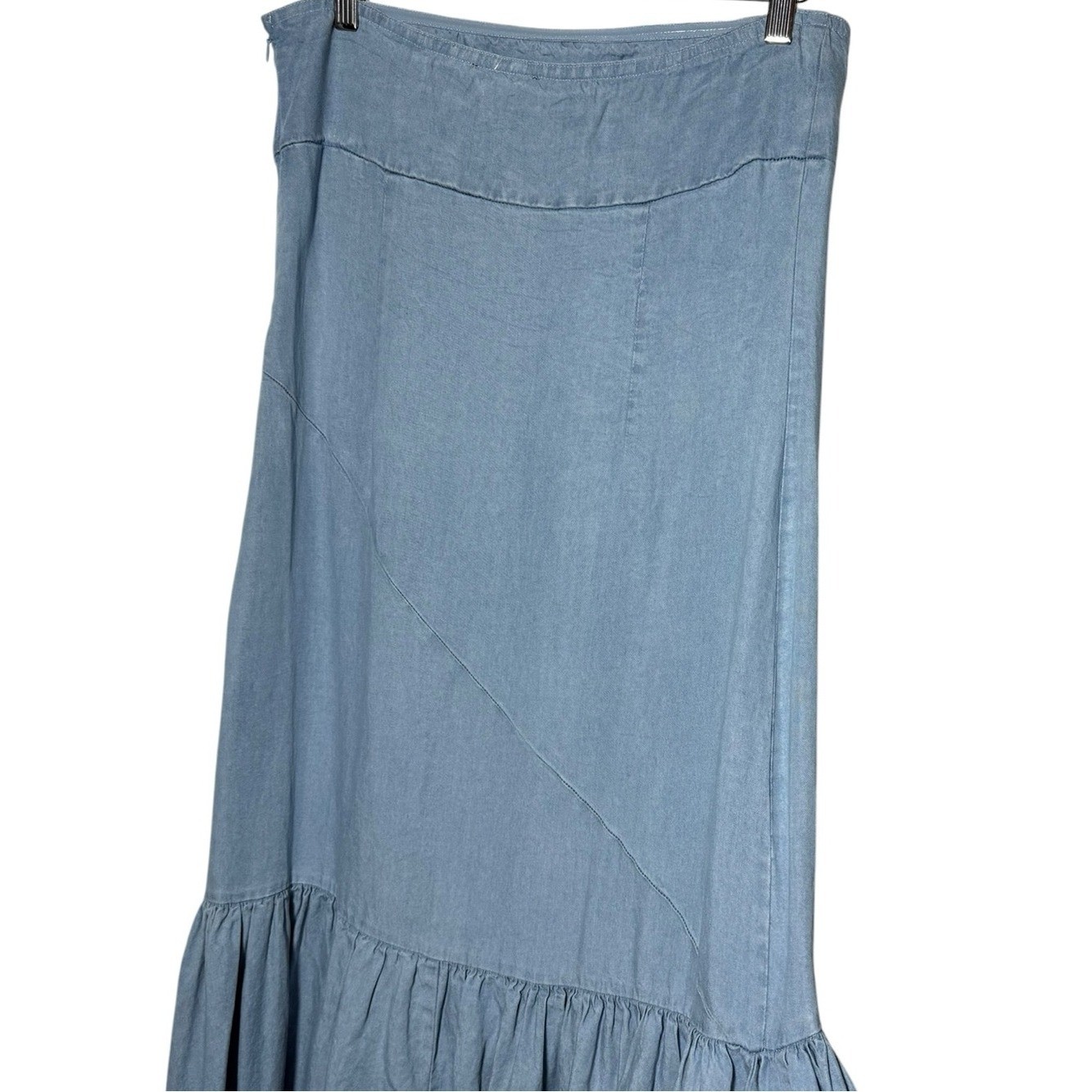 Vici Open Sky Strapless Chambray Maxi Dress Size Large