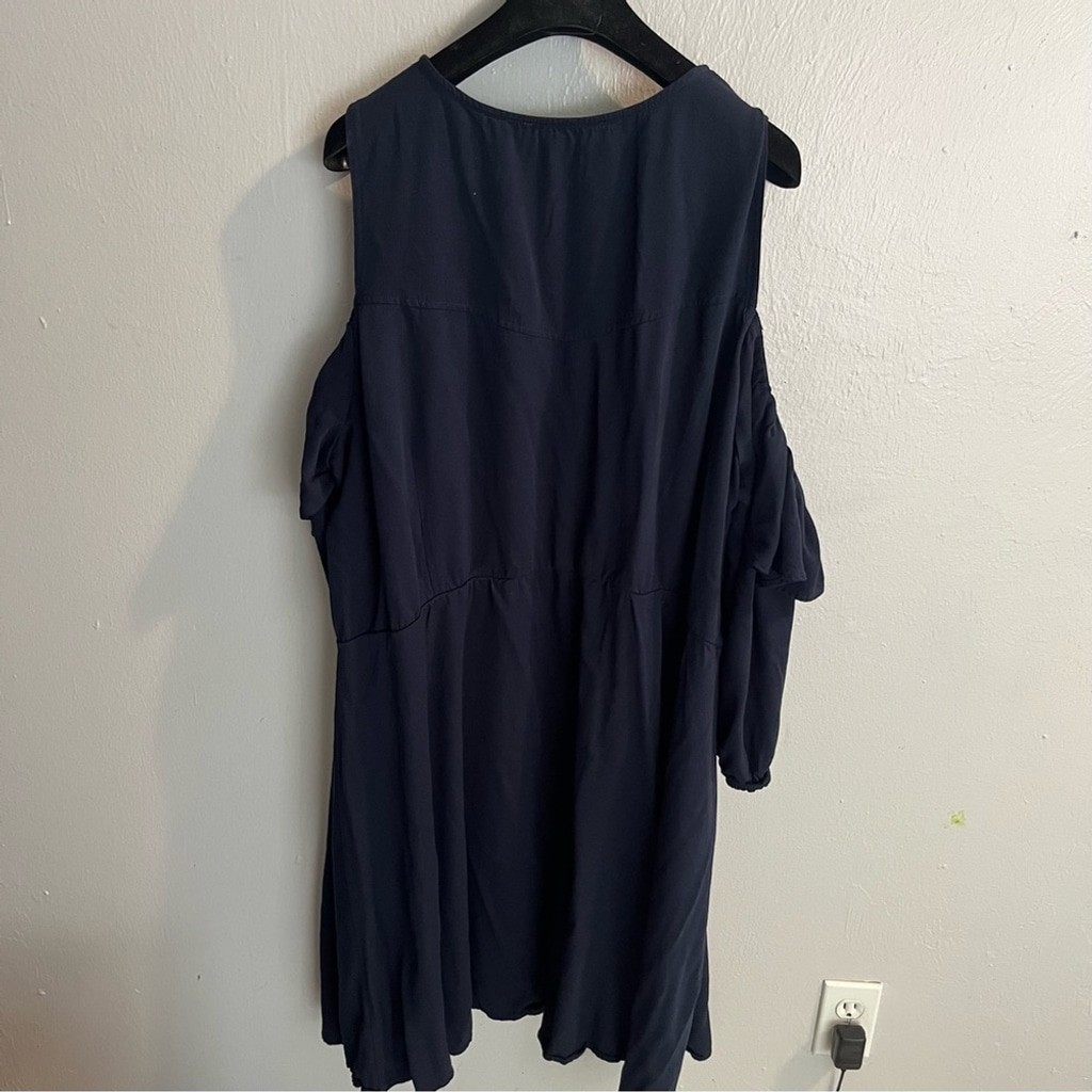 Eloquii Navy Blue Cold Shoulder Ruffle Detail Size 26