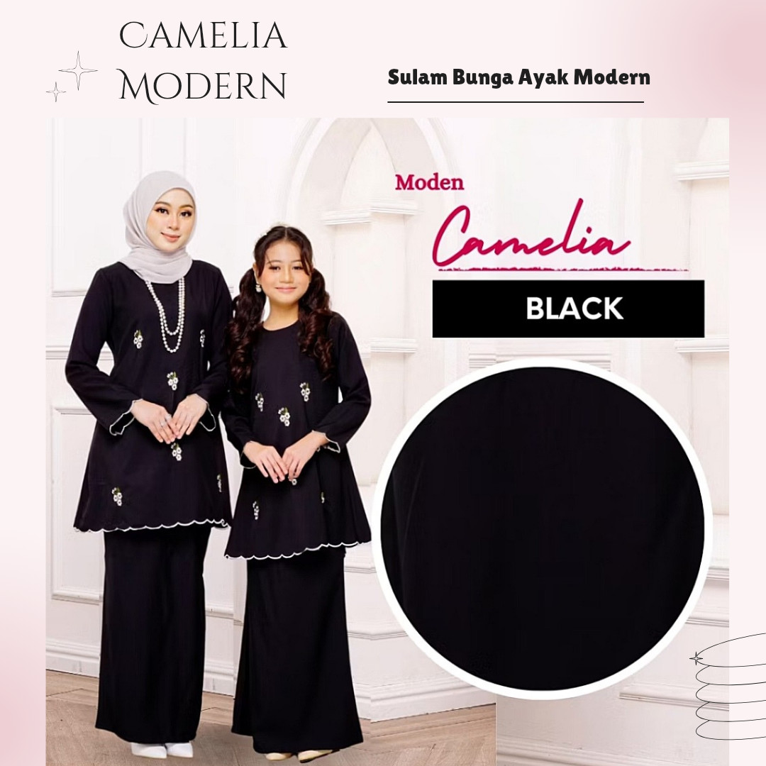 Modern Traditional Attire Baju Kurung Modern Formal Sulam Mom Daughter Set
