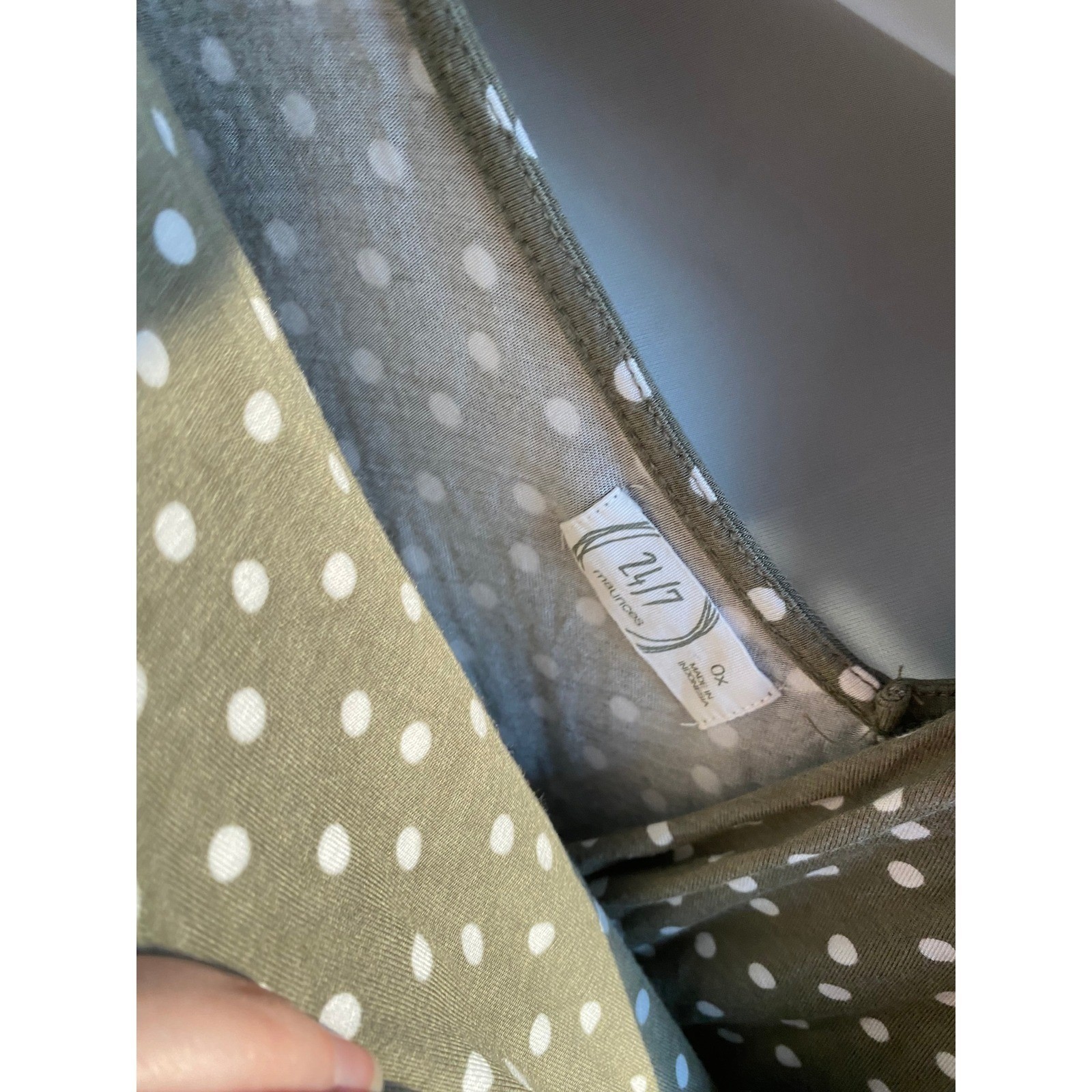 Polka Dot Green Wrap Midi Dress 0X Feminine Dainty Cottage Twee Preppy Summer
