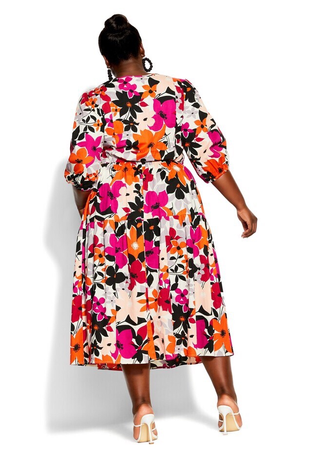 City Chic Trendy Plus Size Vintage Vibe Midi Dress Size 20