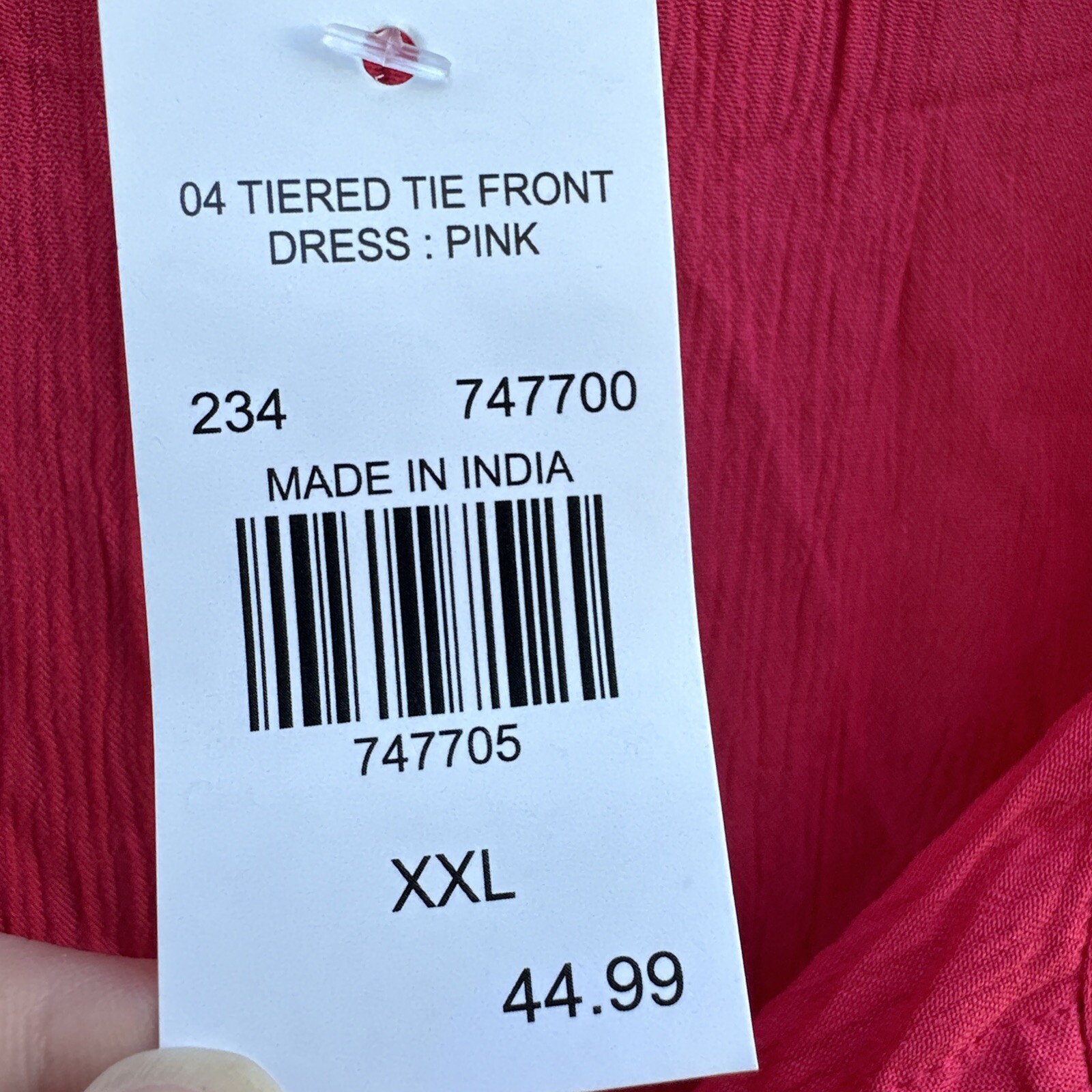 Sweet Magnolia Maxi Tapered Tie Front Dress Size XXL Pink New