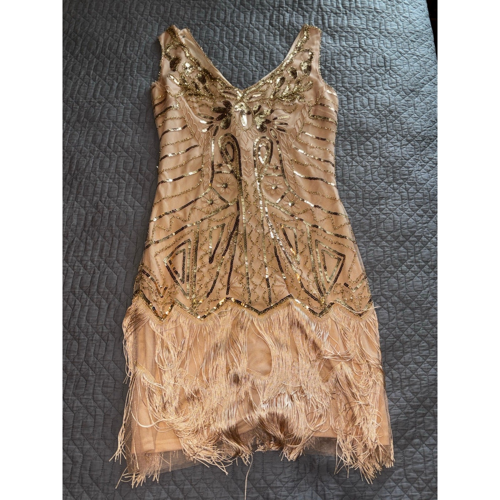 BABEYOND 1920’s Style Sequin/Embroidered Flapper Dress Sz M