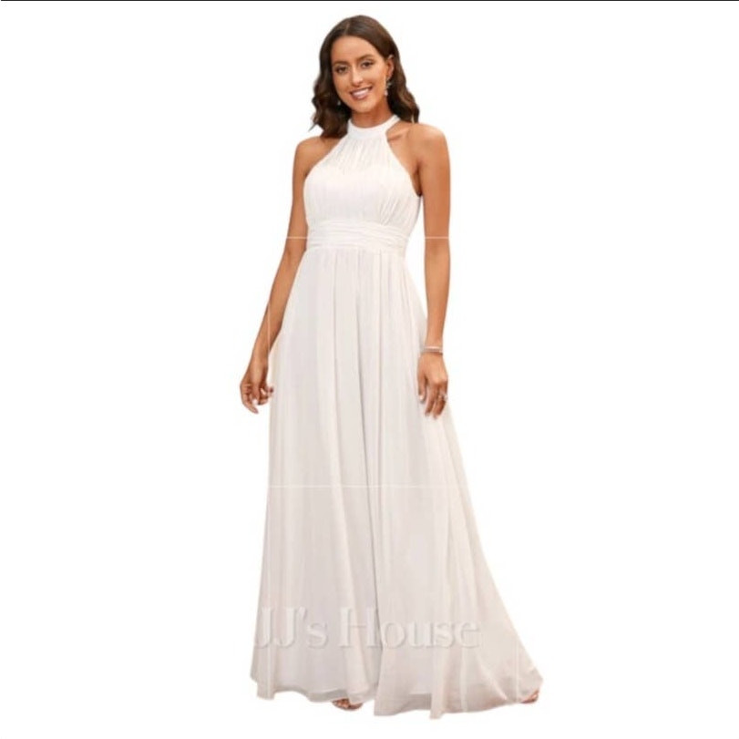 JJ’s House Floor Length Chiffon Special Occasion Wedding Dress In Ivory Small