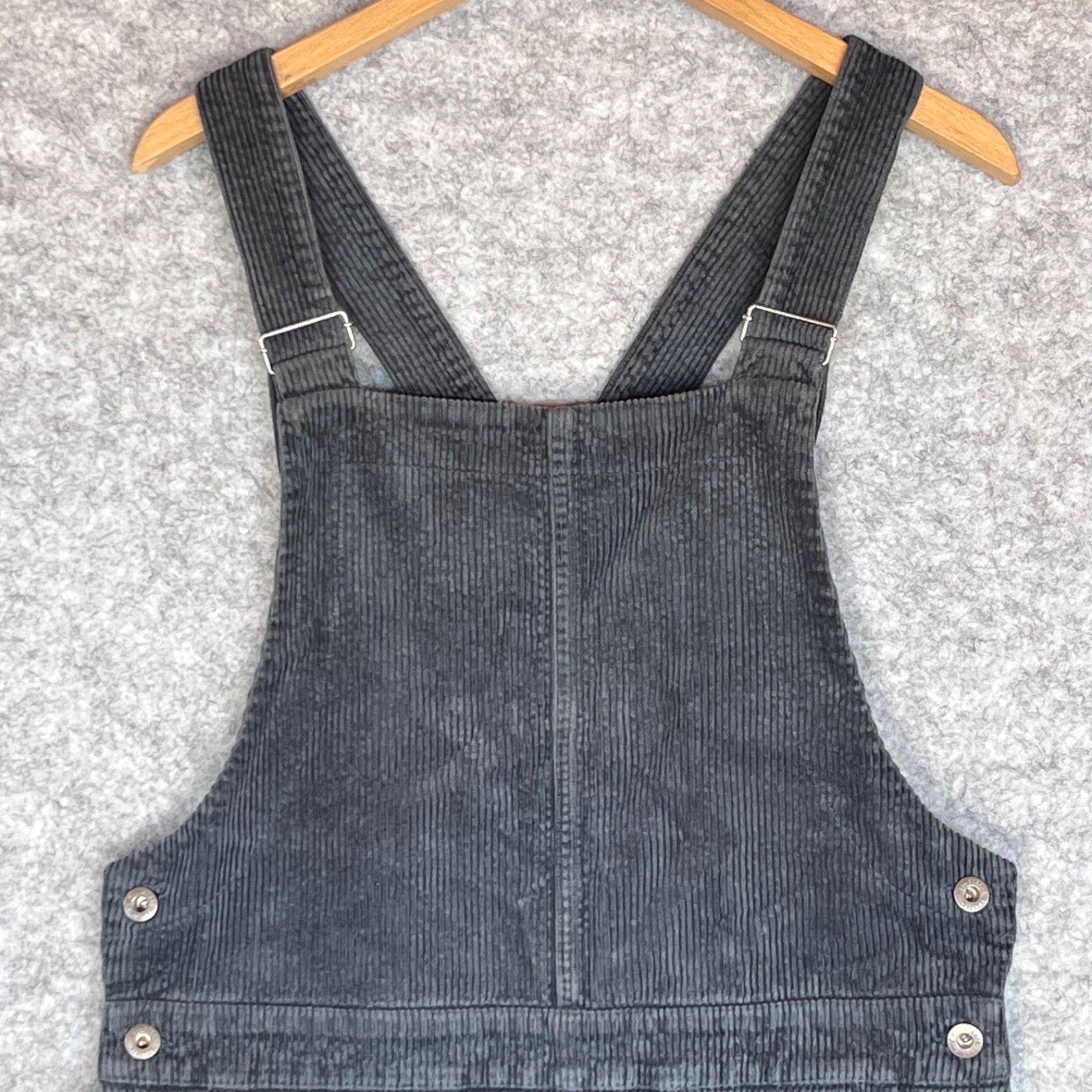 Finisterre Womens Corduroy Dungaree Dress UK 12 Blue Cotton Pinafore Casual Midi