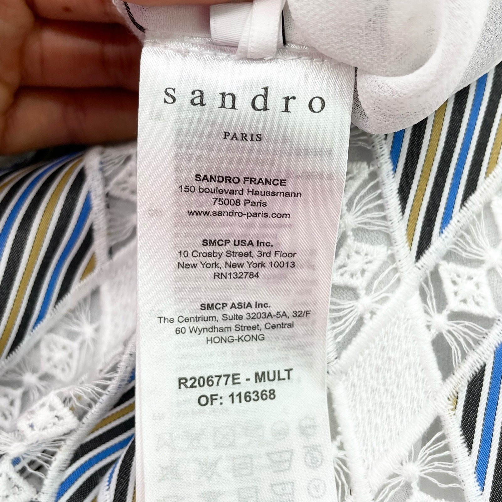 Sandro Paris Striped Ella Midi Dress Women Size 40 Ruffle Parisian Chic Romantic