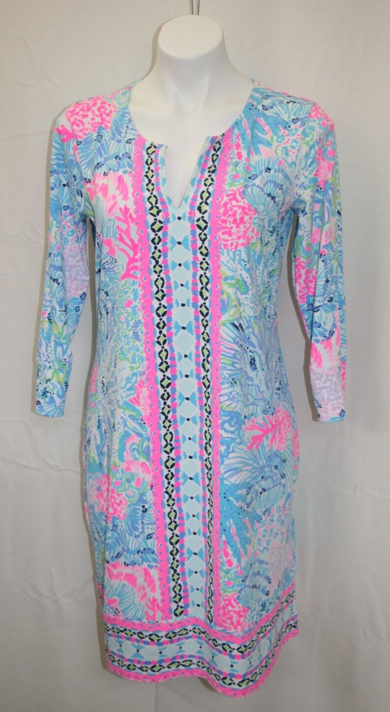 Lilly Pulitzer UPF 50+ Nadine Dress Multi Sink or Swim Chilly Lilly #002300 Sz M