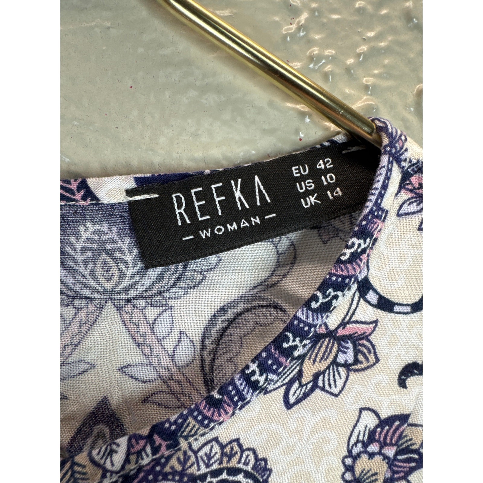Refka Womens Long Sleeve Maxi Dress Ruffle Paisley Flower Drawstring Waist Sz 10