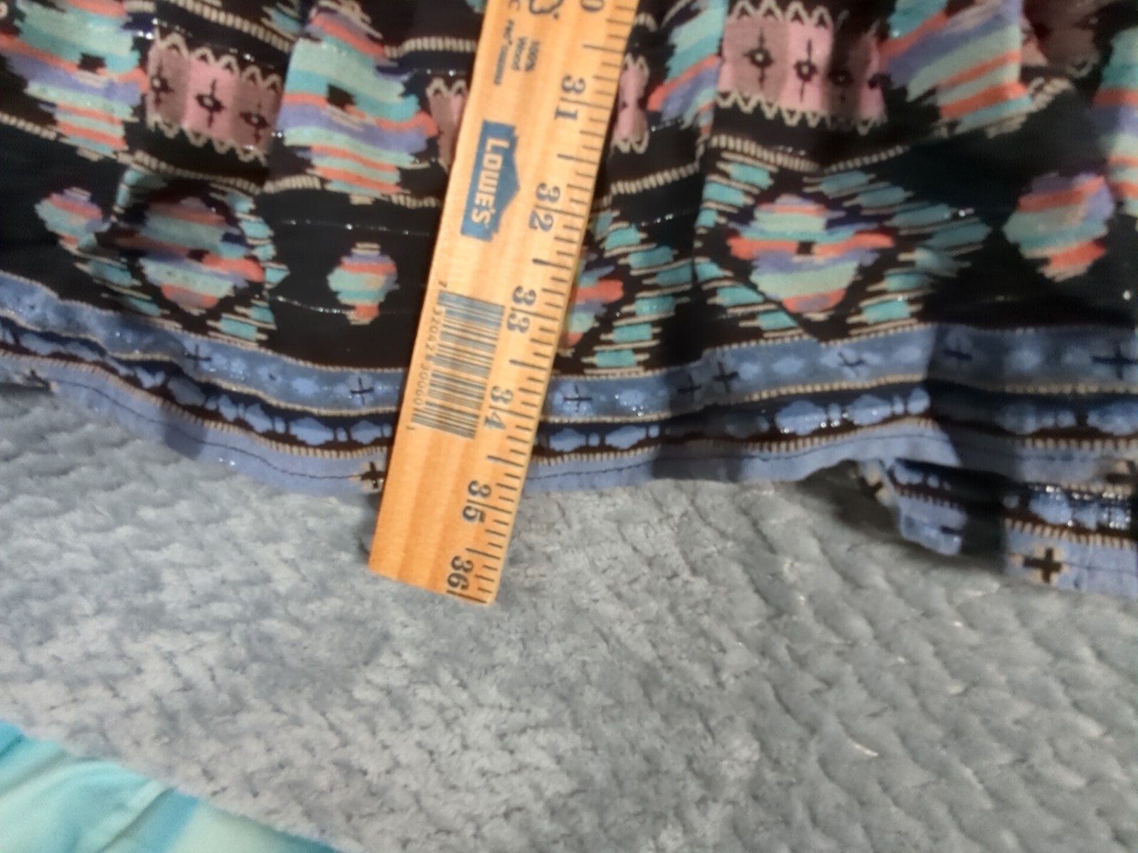 Holding Horses Anthropology Women’s Southwest Print Dress Ruffle Tassles XS Blue