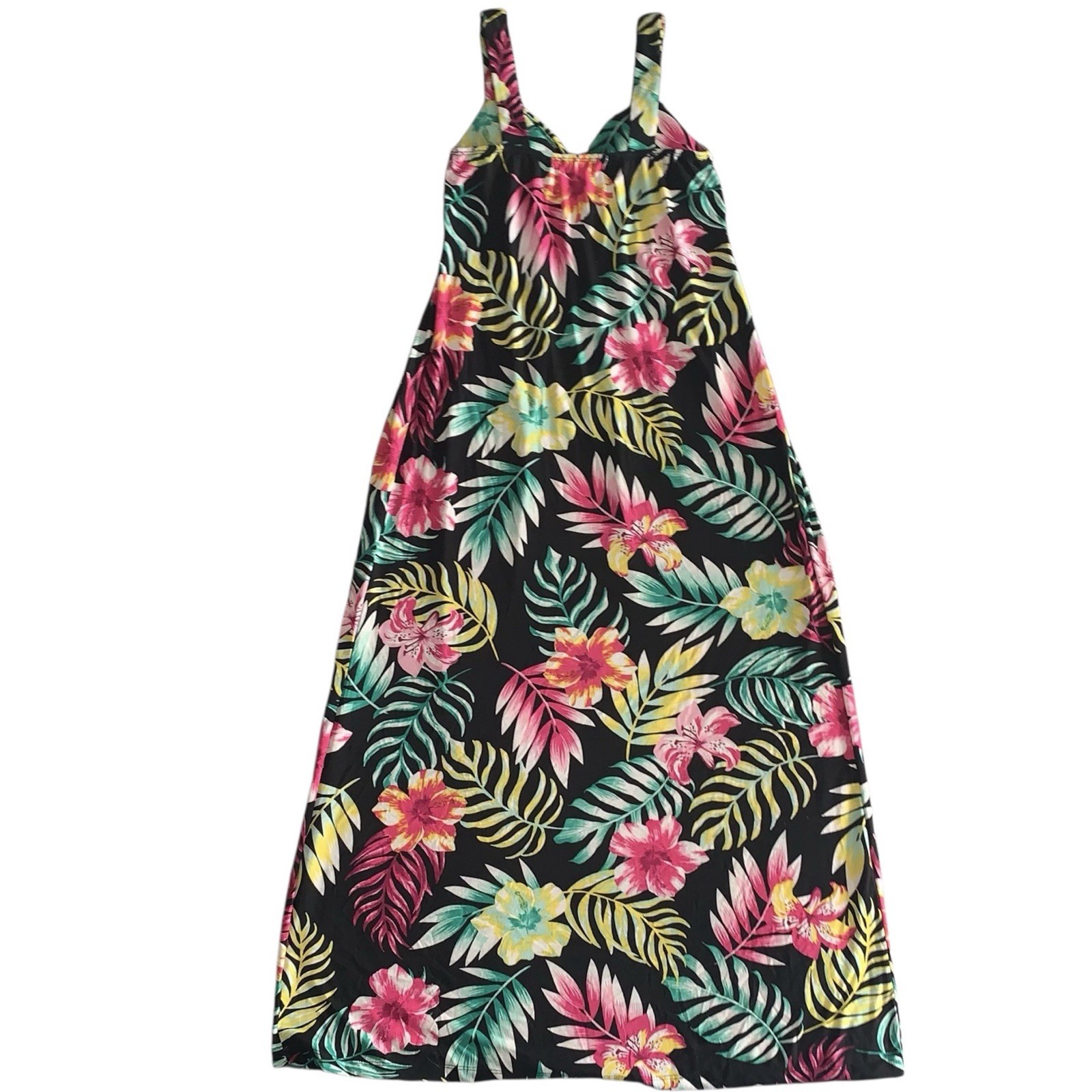 Jamie & Layla Small Multicolor Tropical Floral Printed Long Dress 95% Polyester