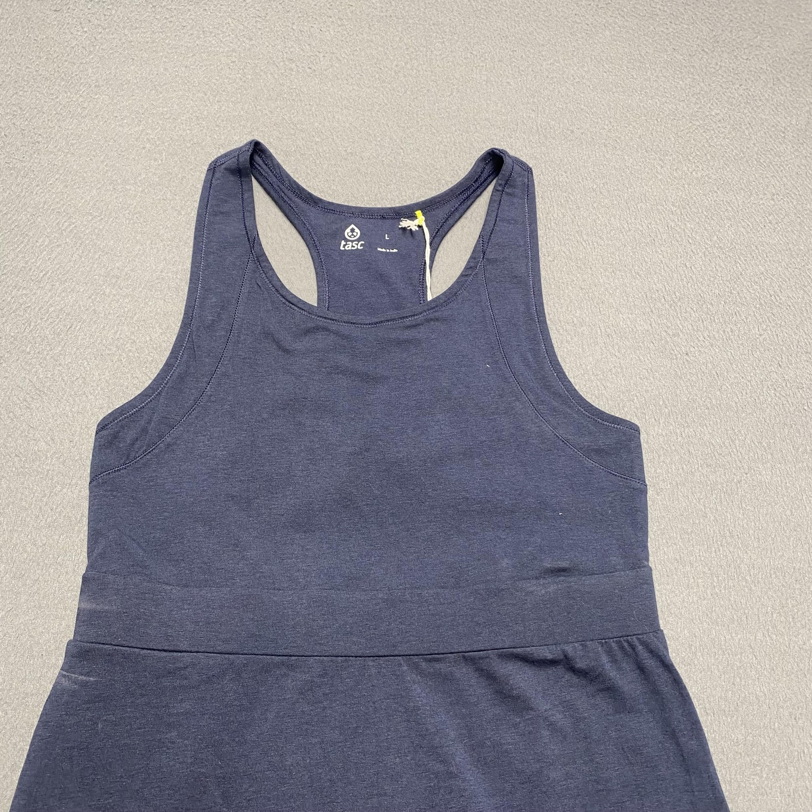 Tasc Performance Dress Womens Large Blue Rhythm Racerback Athleisure Tank Summer