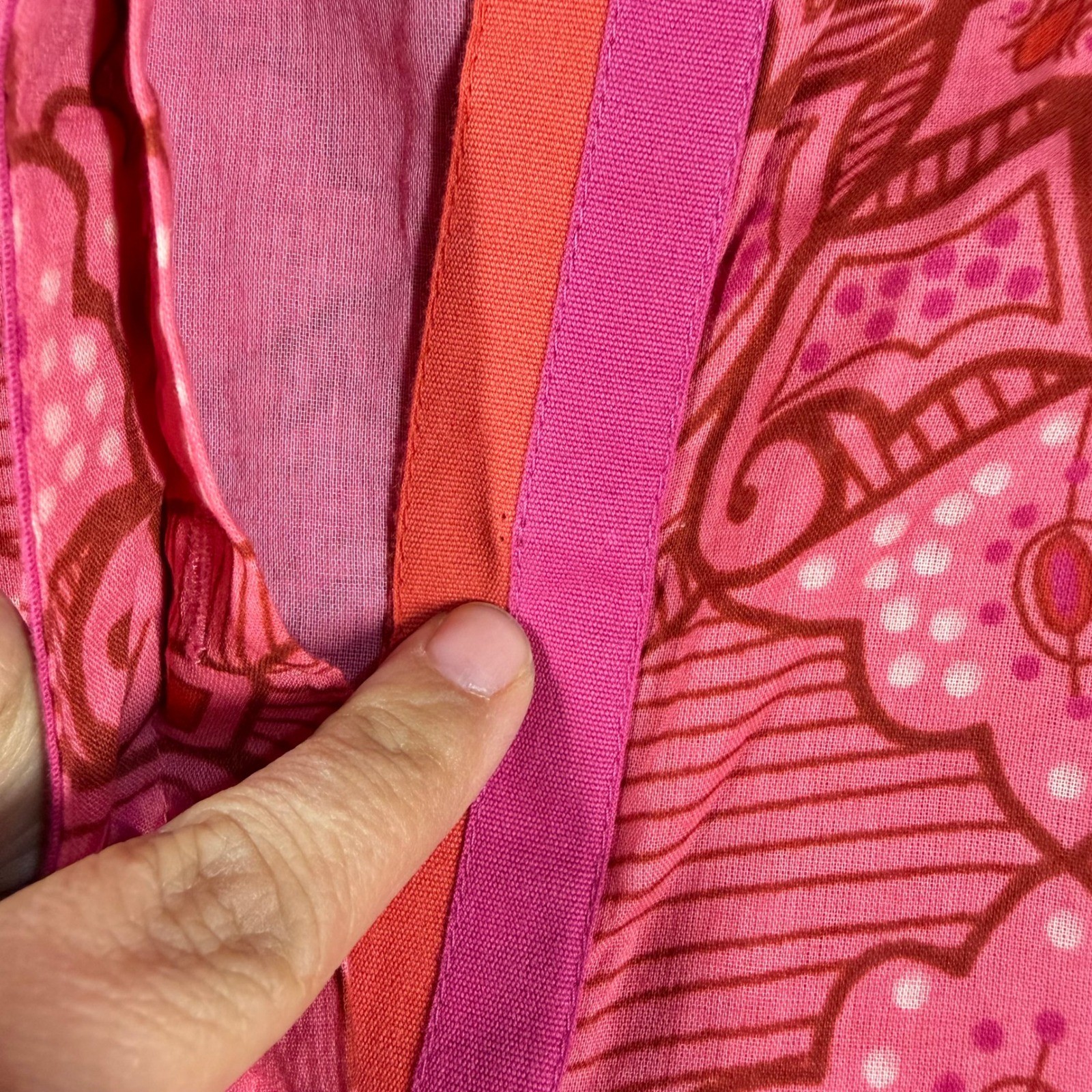 Tuckernuck Ro’s Garden Pink Floral Diwali Tiered Maxi Dress Long Sleeve Medium