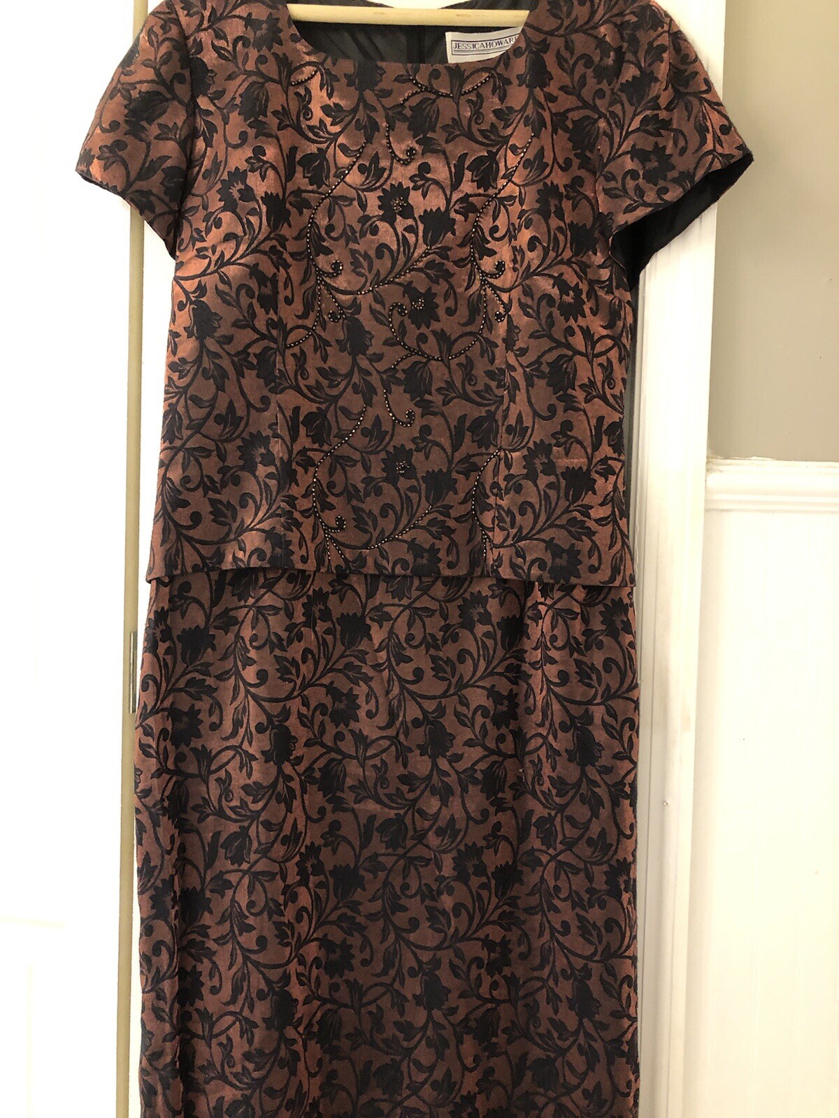 jessica howard dress Long Copper And Black