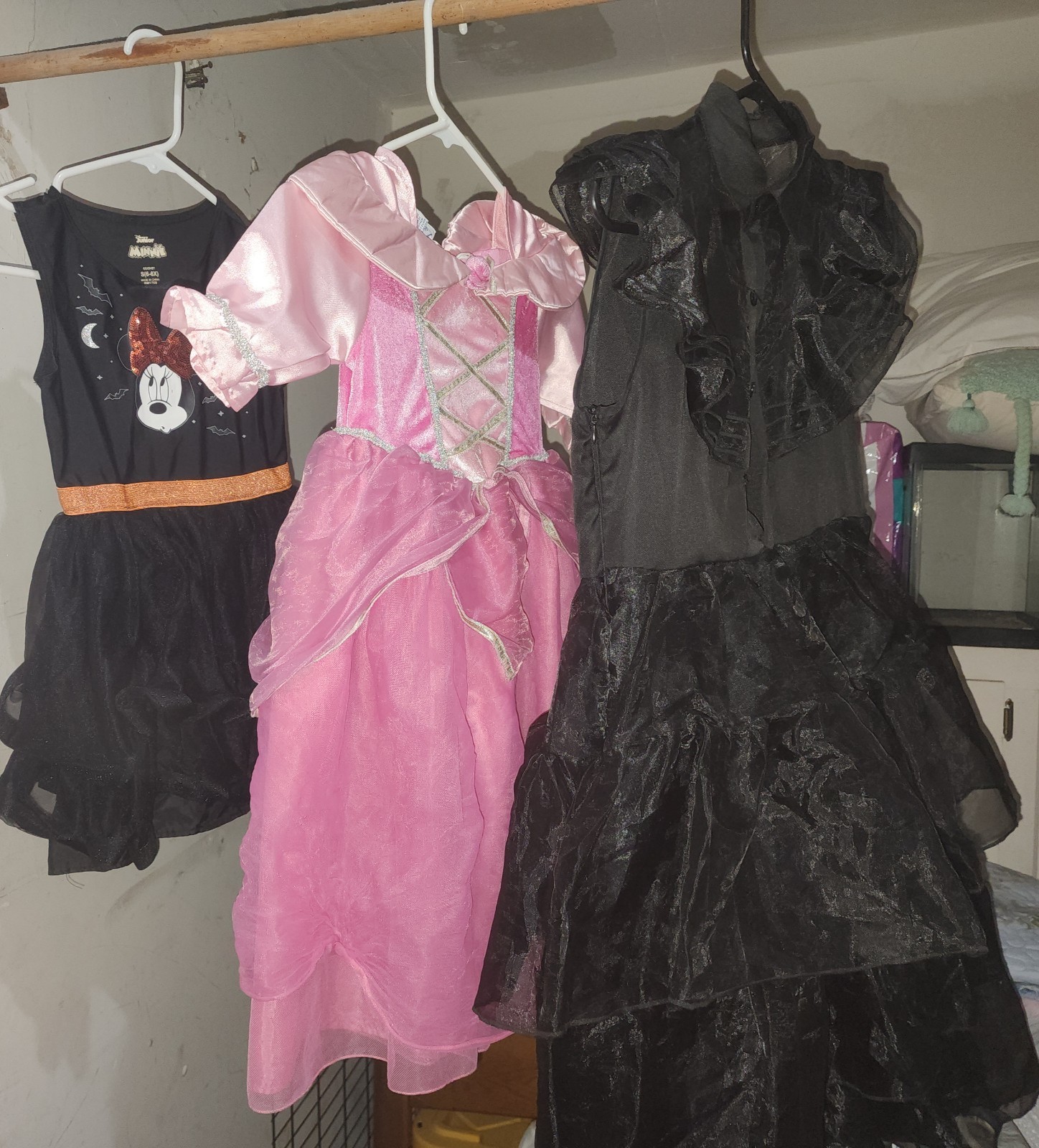 Lot of 3 Size S(6) Black Minnie Mouse, Pink/Black Princess Halloween Dresses