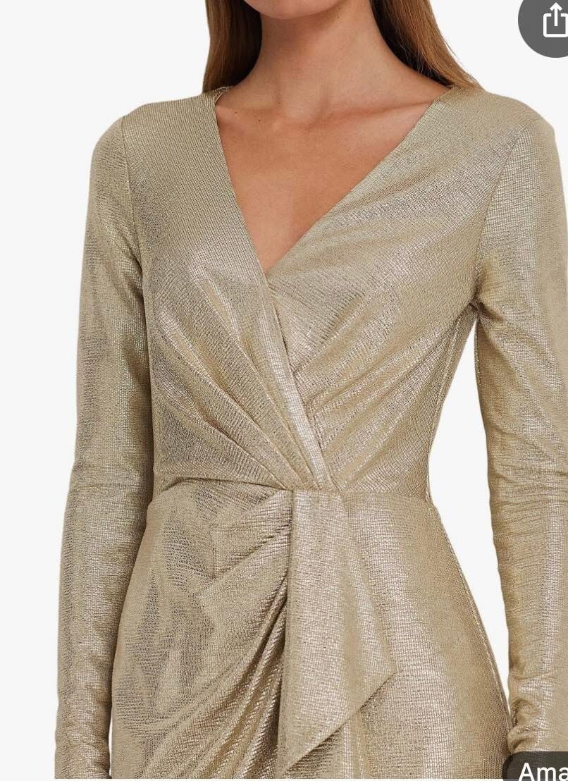 LAUREN RALPH LAUREN Metallic Stretch Knit Cocktail, available size 2, NWT