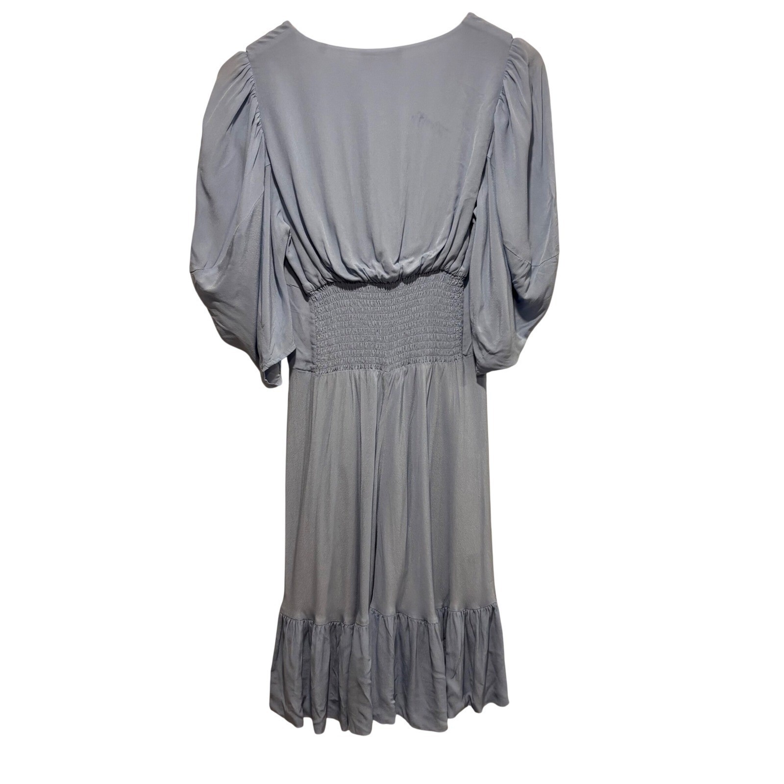 The Kooples euro summer Light Blue Button Front Puff Sleeve Mini Dress 1S