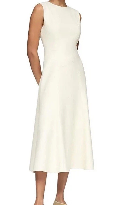 Lafayette 148 Textured Cloud Dress Loro Piana Size 14 Sleeveless