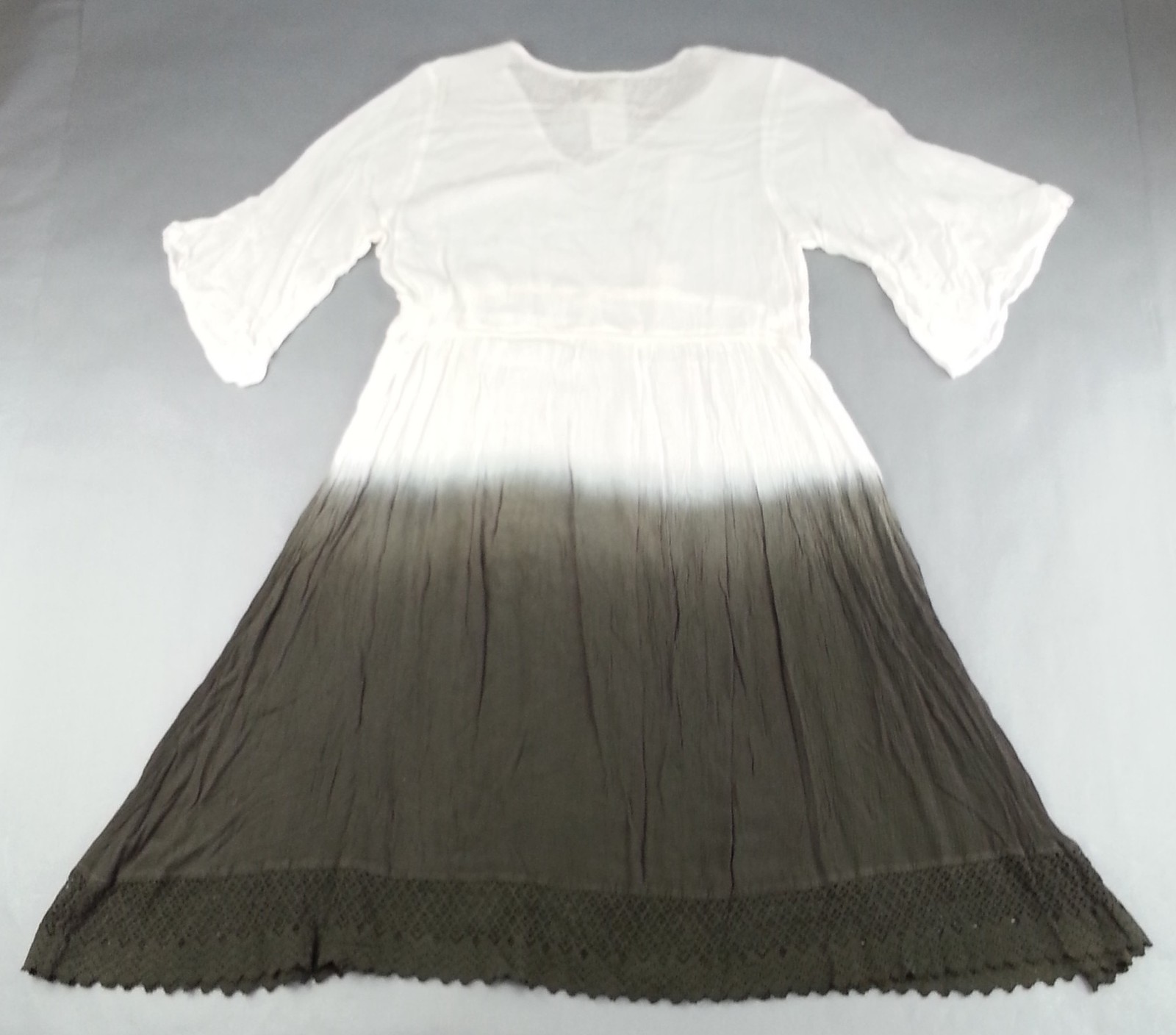 NWT Cute Options Womens XL Ombre Rayon Beach Dress White Beach Tassel Drawstring