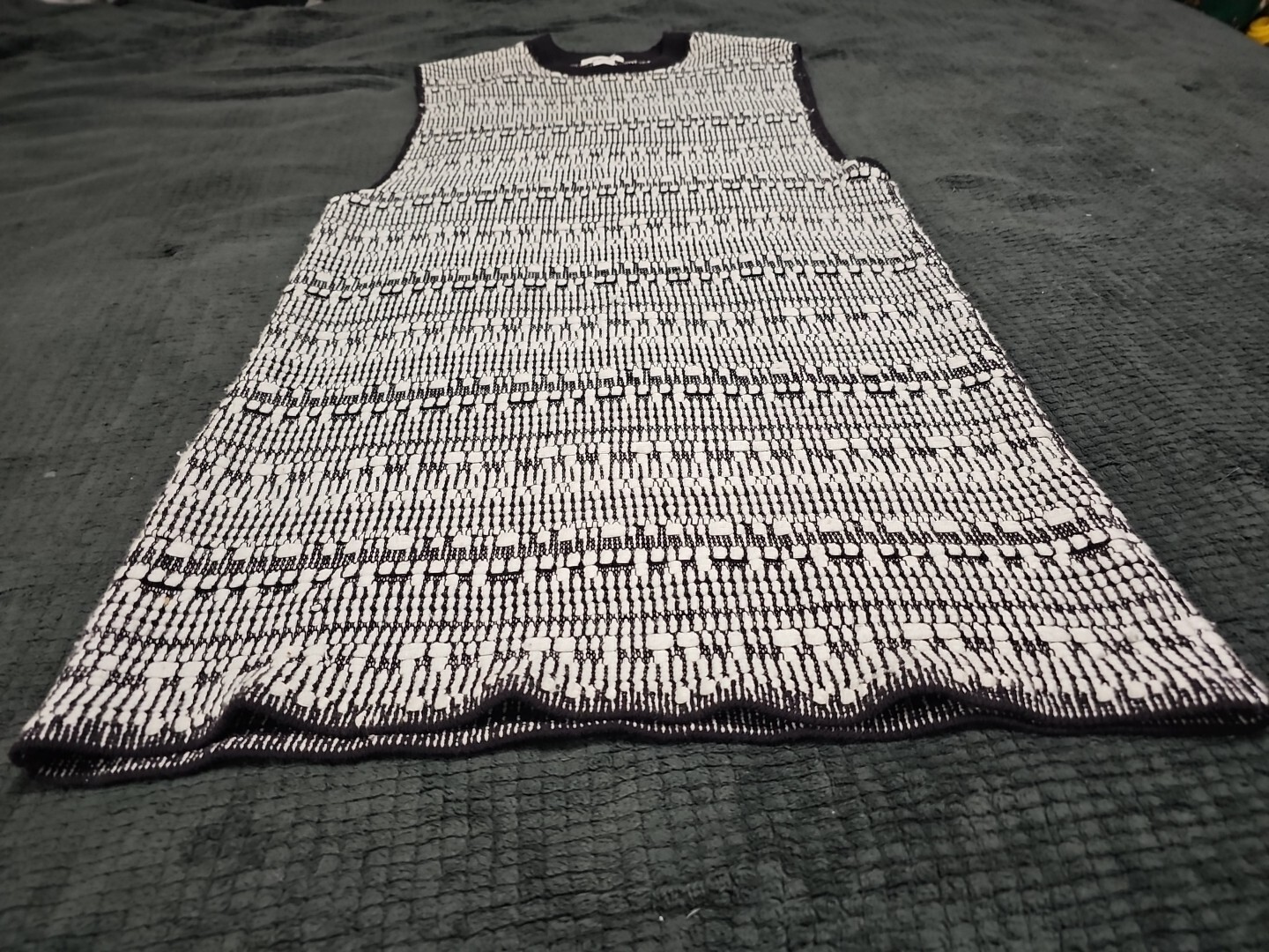 HELMUT LANG•Sleeveless Variant Grid Print Bodycon Mini Dress Womens SZ Large