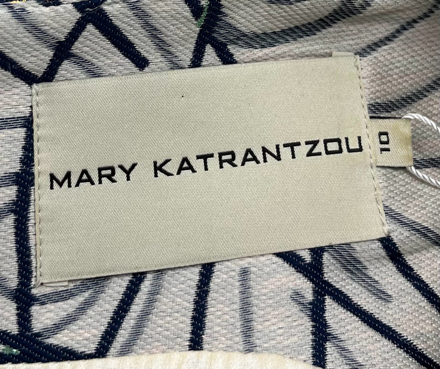 Mary Katrantzou STAINED Silver pink navy green Silk Print Fit Flare Dress sz 10