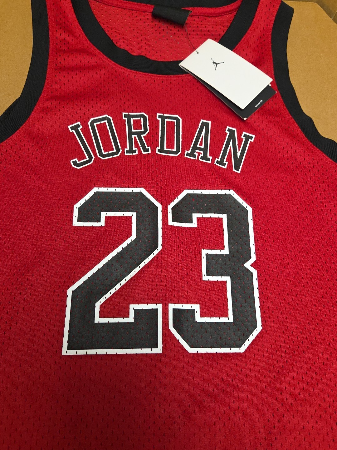 Nike Air Jordan Womens S Heritage Core Dress Jersey 23 Red DO5029-100 Loose Fit