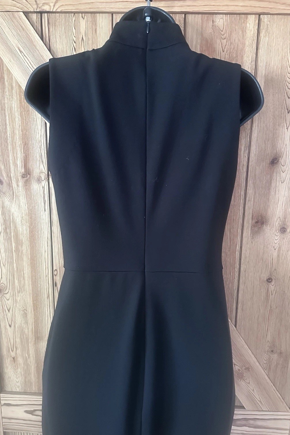 FOREST LILY Black Crossover Mock Neck Sleeveless Stretch Sheath Dress Size 6