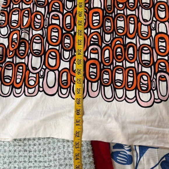 DVF Mini Shift Dress Mod Retro 14 Ivory Orange Geometric Silk Jersey 60s Style