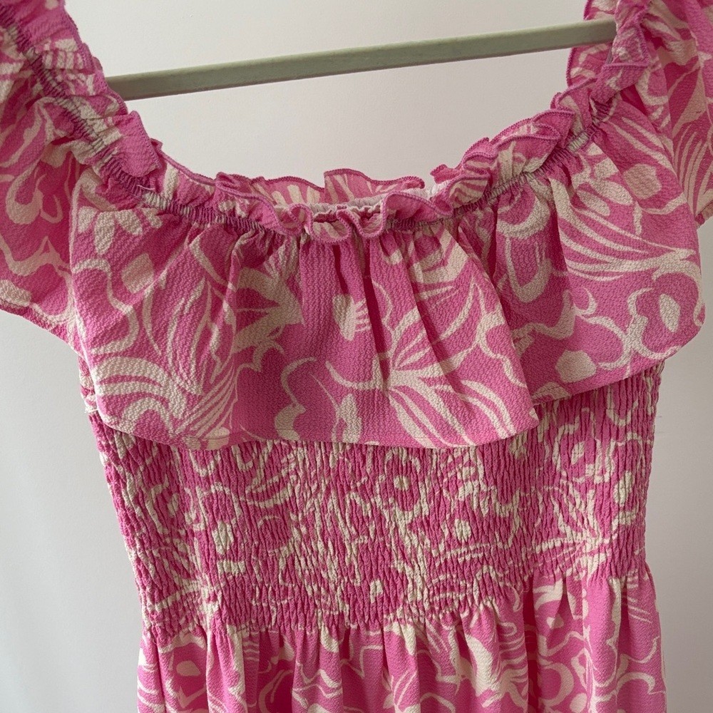 Vici Pink Floral Midi Dress Size Small