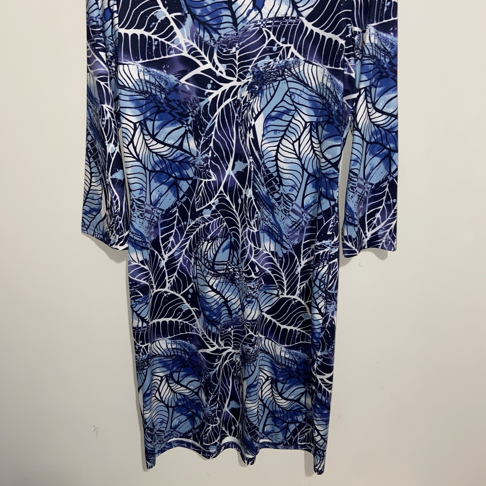 Tango Mango Dress Womens Medium Stretch Floral Leaf Print Tropical Resortwear