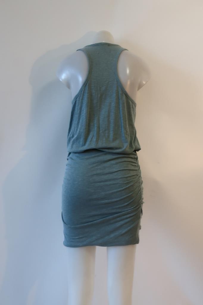 NWT Womens Sundry Moss Green (Item-888) Ruched Cotton T-Shirt Mini Dress 2 US/M