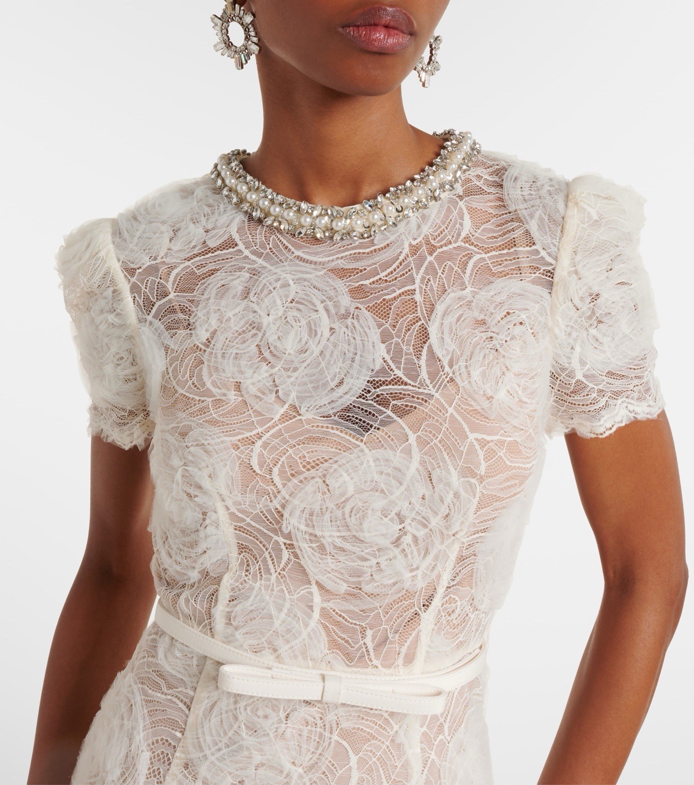 self portrait Semi-Sheer Lace Midi Dress NWT Size US 8 UK 12 $ 715