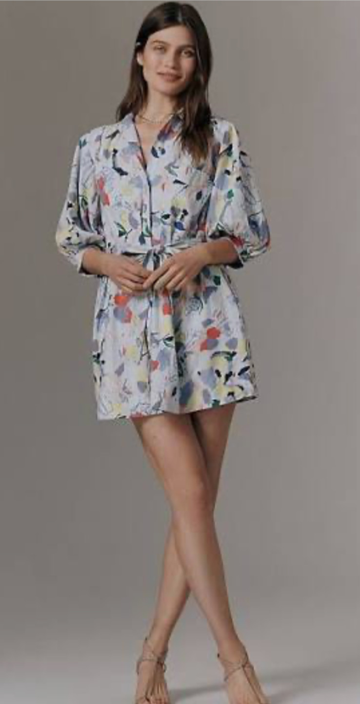 Mona Linen Mini Shirt Dress by Mauve