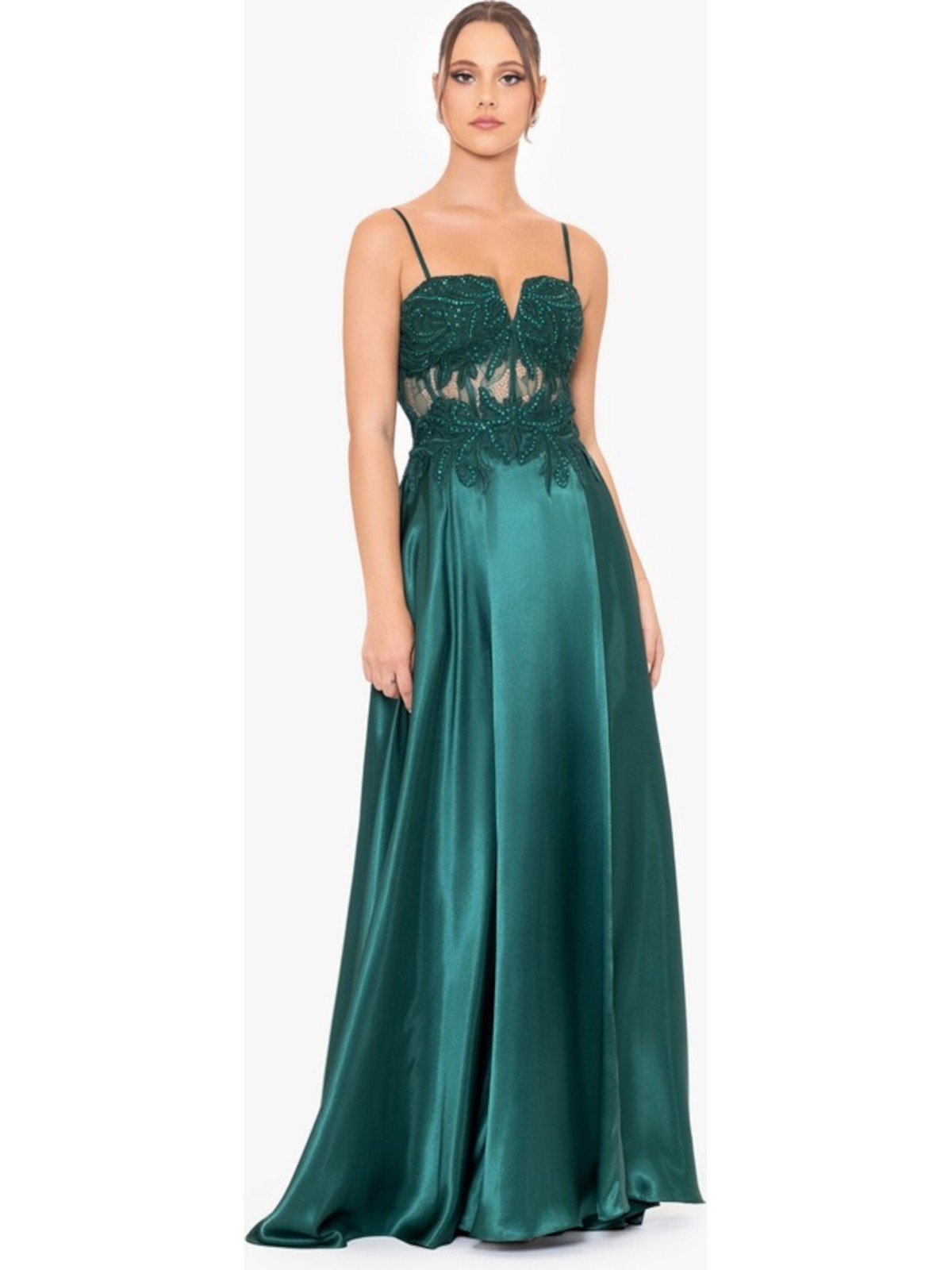 BLONDIE NITES Womens Dress Green Split Lace-up Wrap Skirt Juniors 13