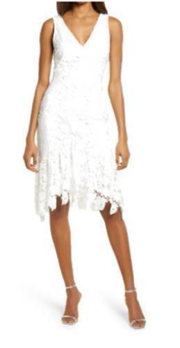 Floret Studios Dress Sleeveless Lace Sheath Off White Womens Sz M NEW NWT N80