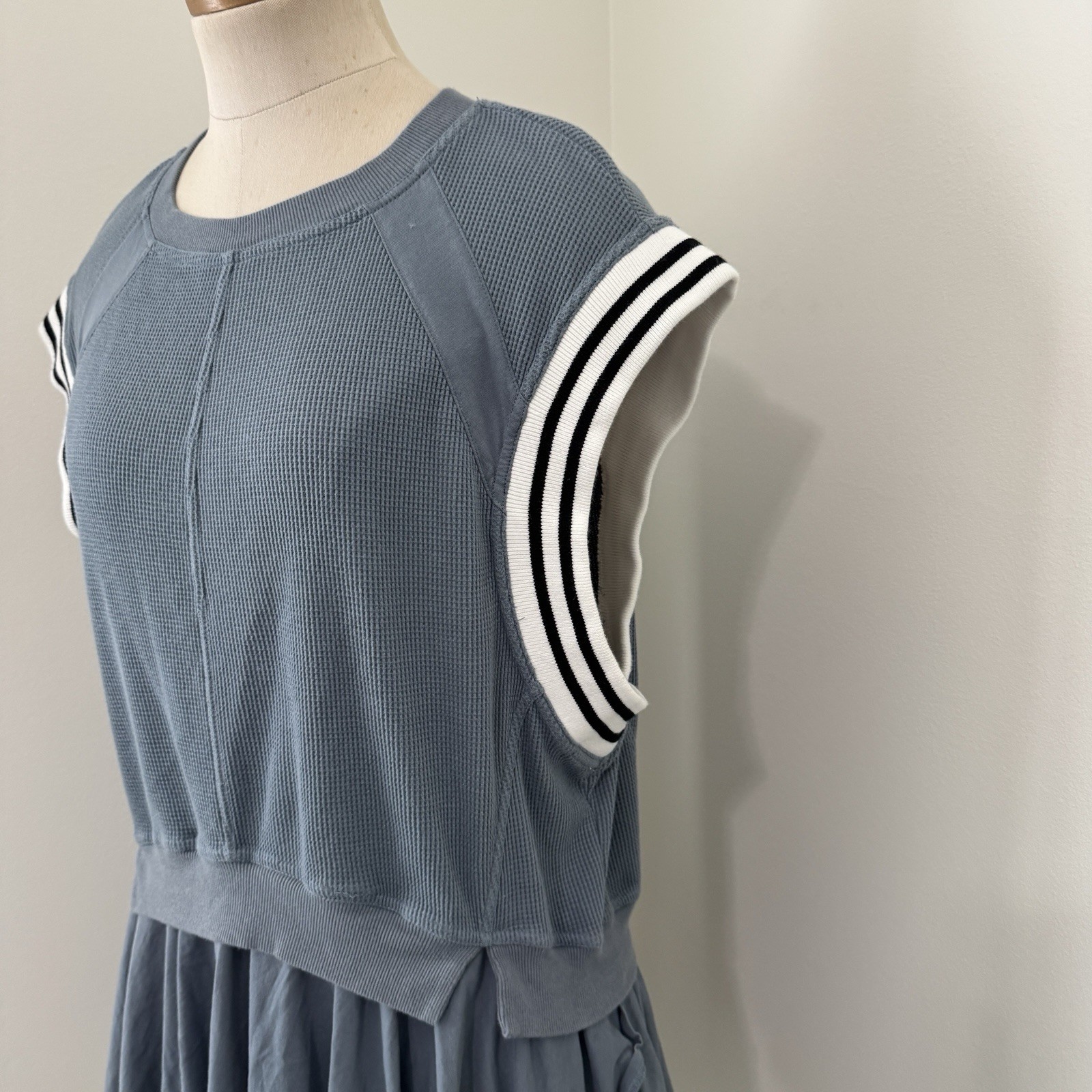 Anthropologie DAILY PRACTICE Small Blue Twofer Mini Tunic Dress