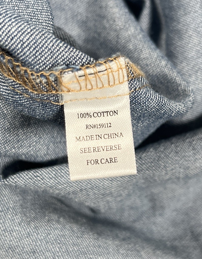 Given Kale Denim Tiered Maxi Dress Sleeveless Size Large Cotton Button Front