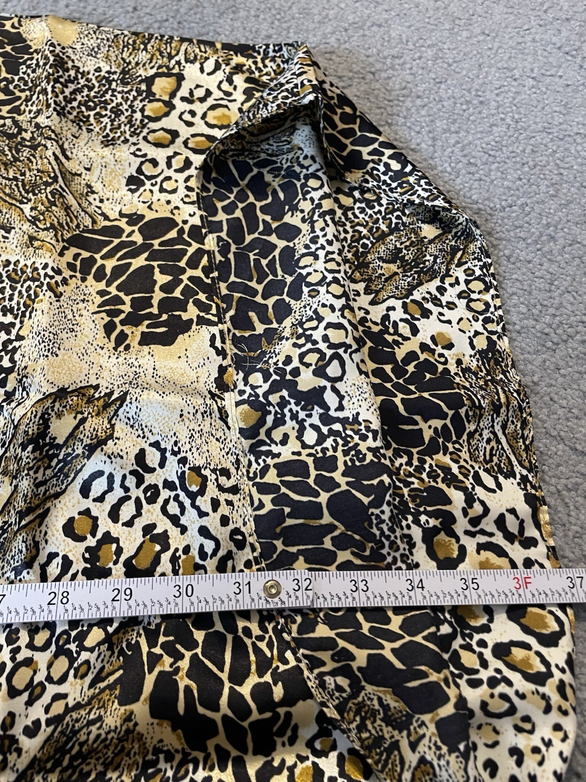 Leopard Print Satin Kaftan Maxi Dress OSFM Beige Black Caftan Boho Safari