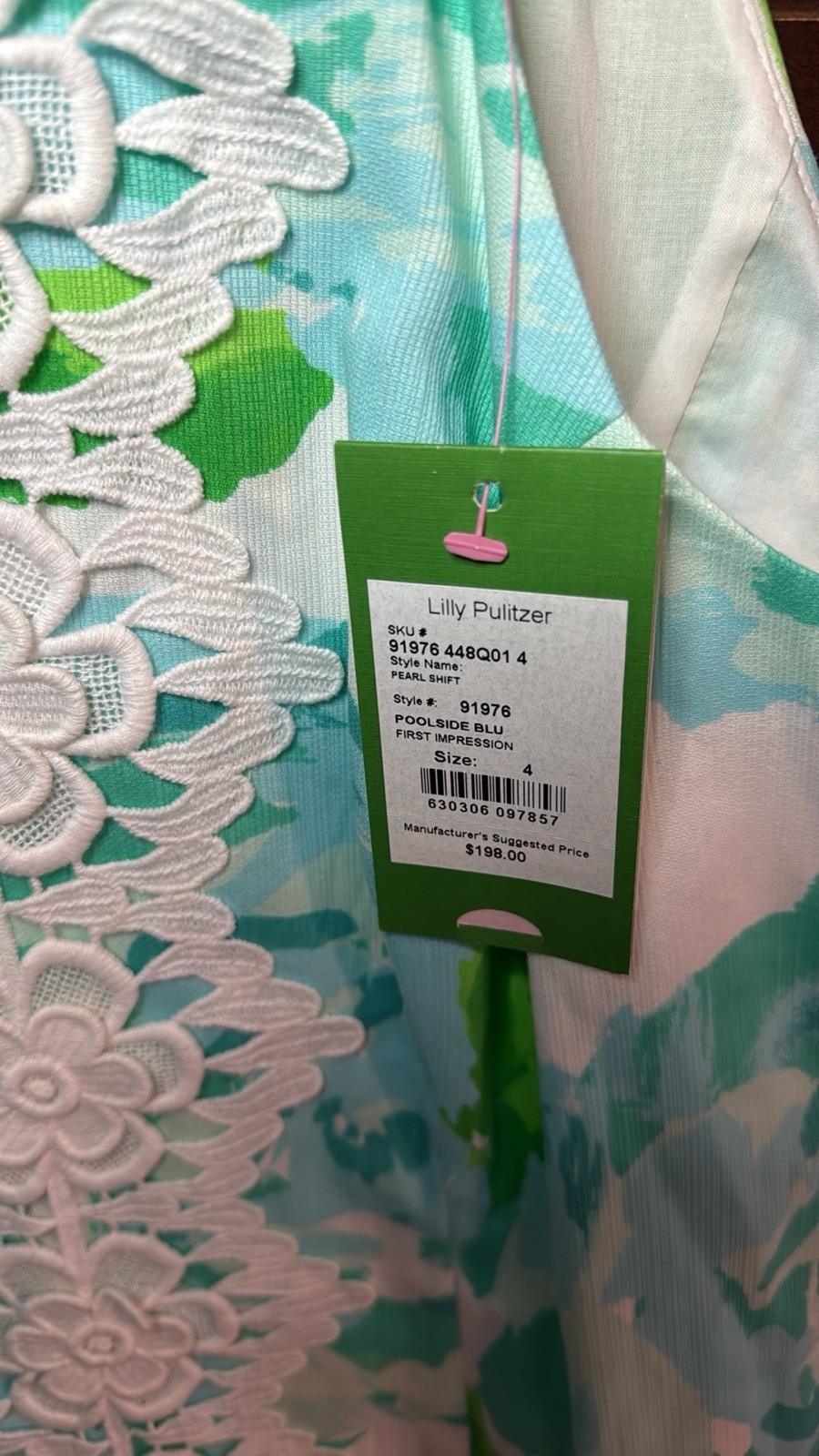 Lilly Pulitzer poolside Blue First Impression Pearl Dress Size 4