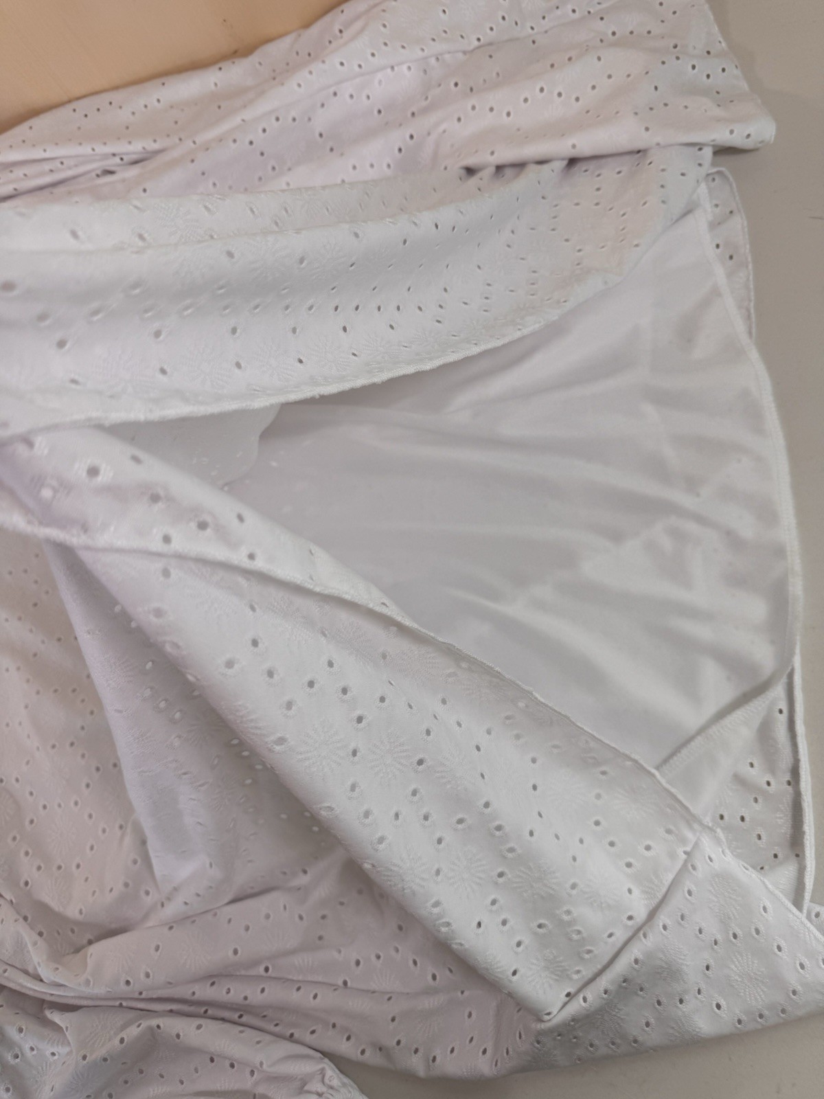Women’s Plus White Lined Eyelet Lace Dress Sz 2XL SHEIN CURVE Bishop Sleeve