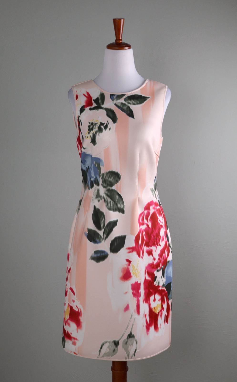 WHITE HOUSE BLACK MARKET $130 Neoprene Scuba Stretch Floral Sheath Dress Size 2