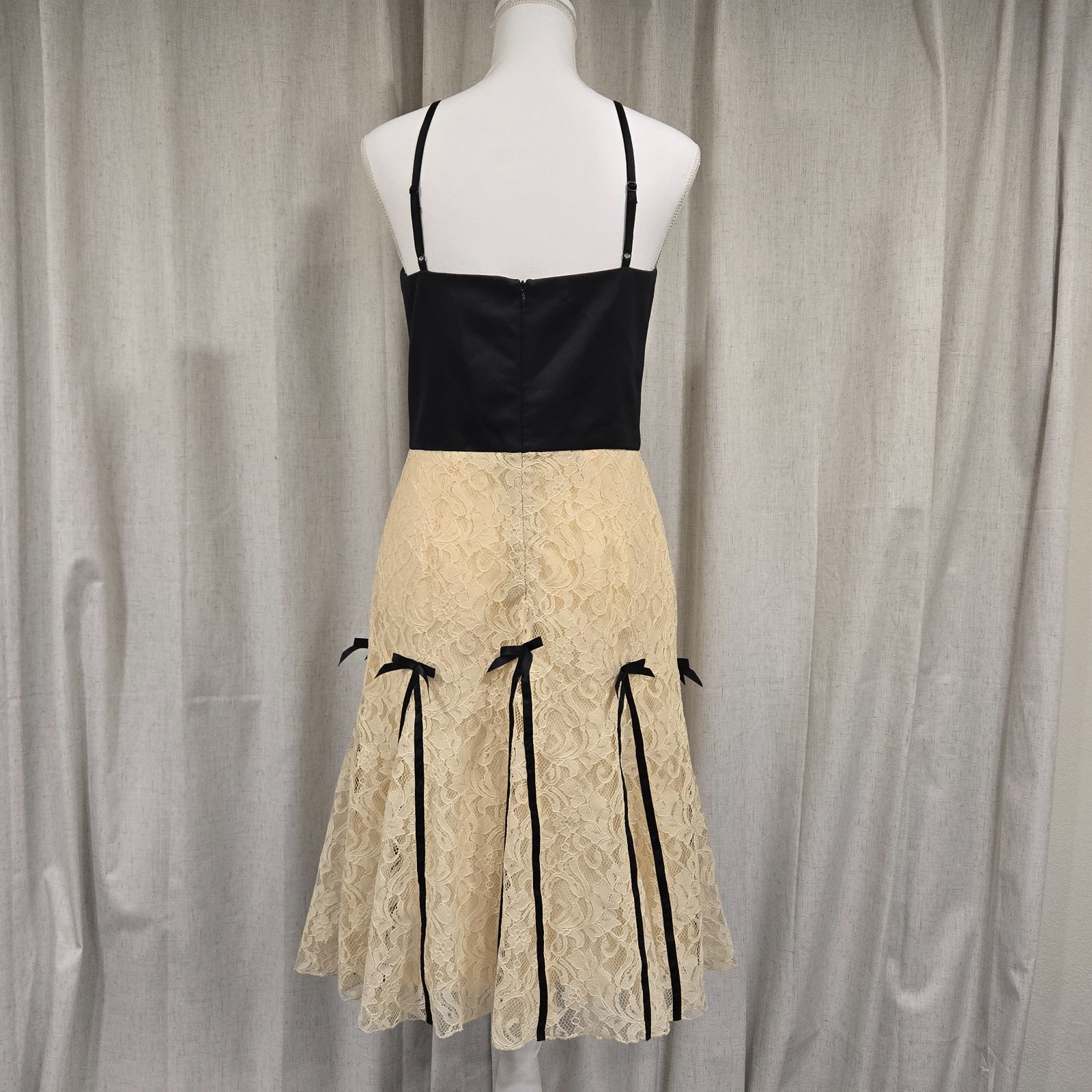 Vtg Y2k Victoria’s Secret Moda Dark Fairy Gothabilly Witchy Bows Formal Dress 8