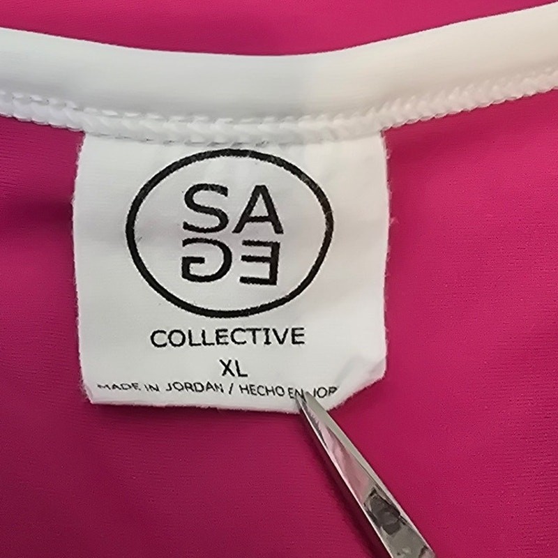 Sage Collective Pink Athletic Front Zip Built In Shorts Inside Pocket Dress 12