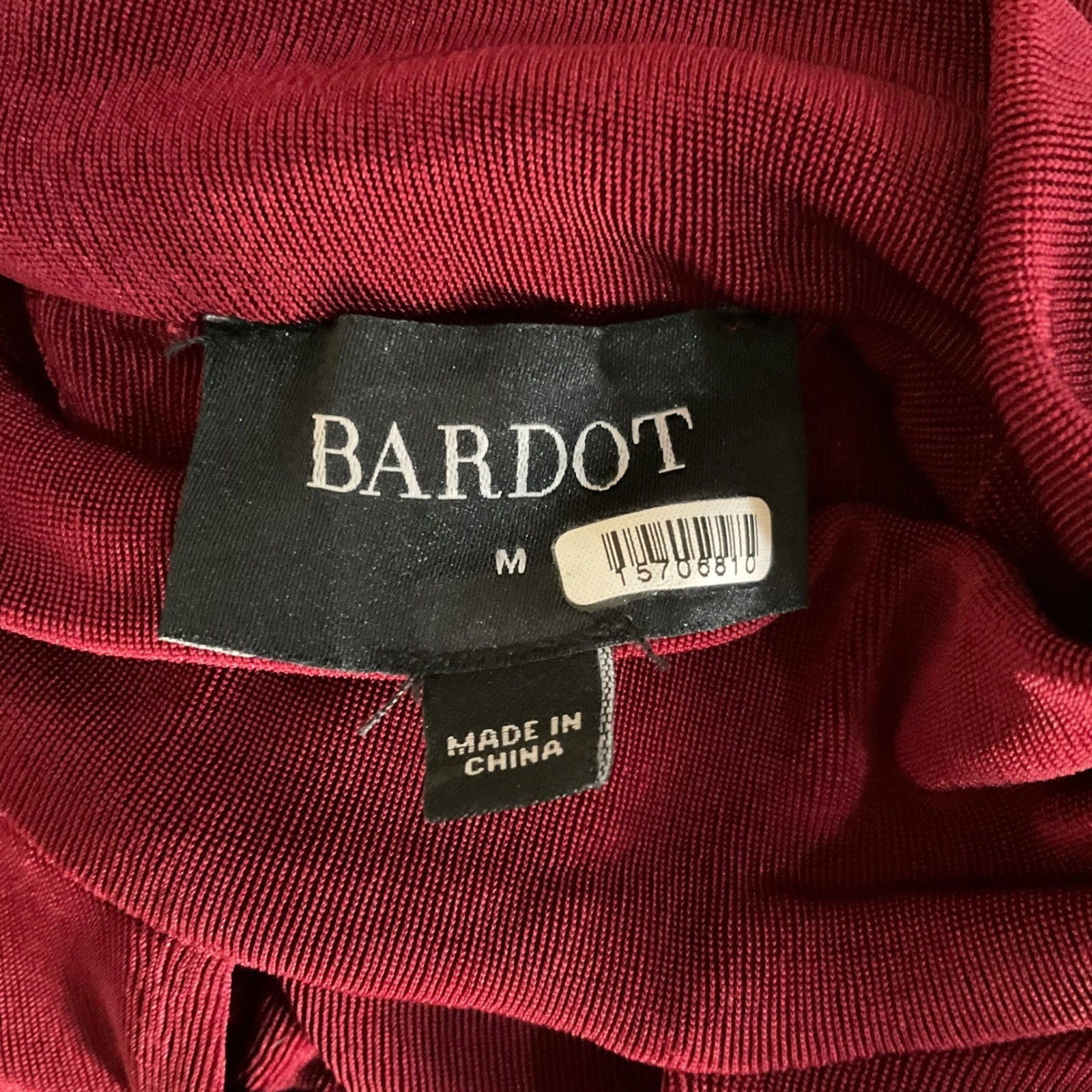 Bardot Ellis Maxi Dress Long Sleeve Backless Burgundy Sz Medium *READ FLAW*