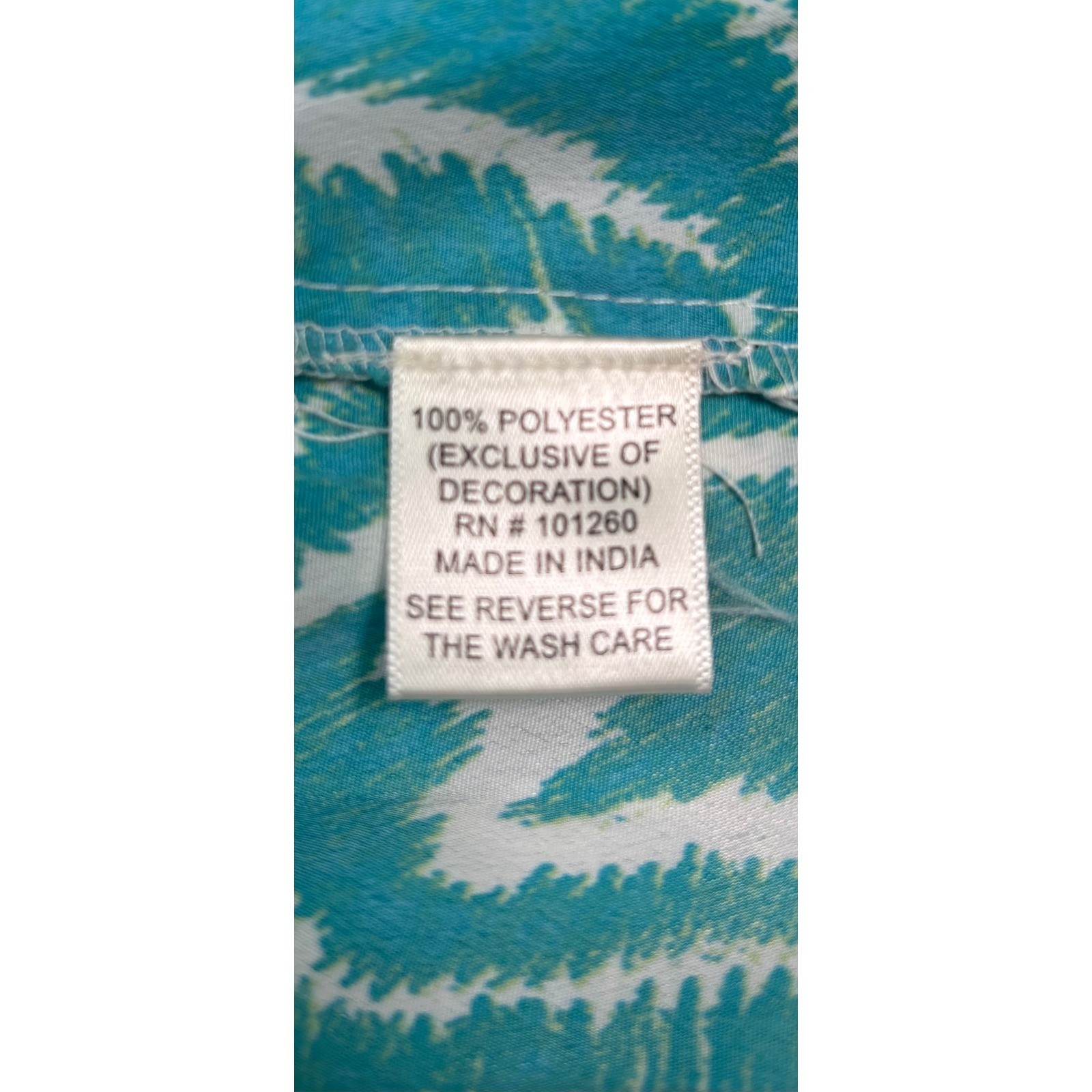 True Destinations Teal White Abstract Print Ruffle Tiered Maxi Dress Womens L