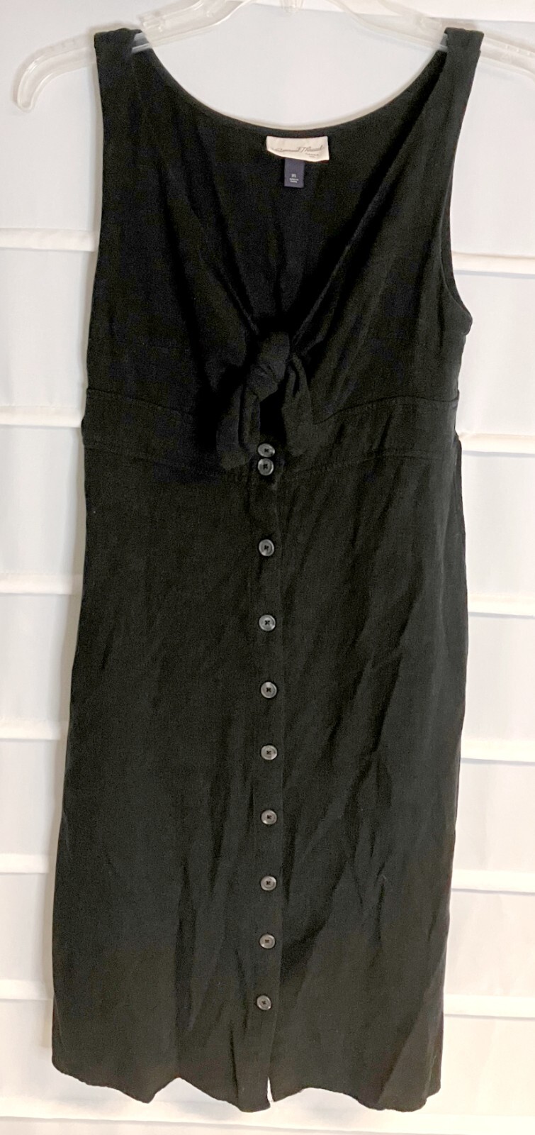 Universal Thread Black Rayon Linen Blend Knotted Sleeveless Dress Size XS EC!