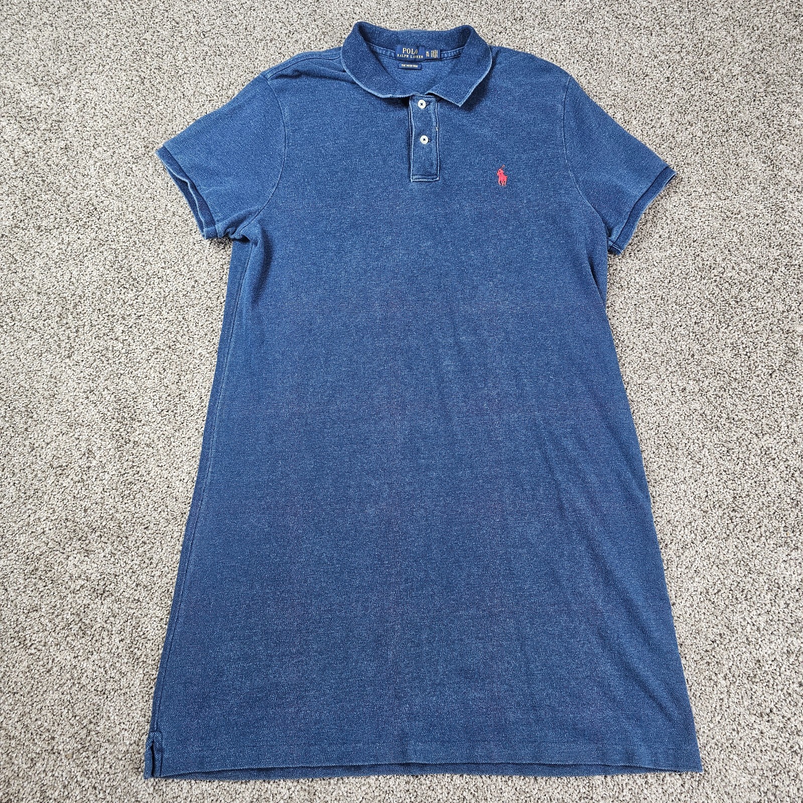 Polo Ralph Lauren Dress Womens XL Blue Mesh Mini Polo Short Sleeve Pony Logo