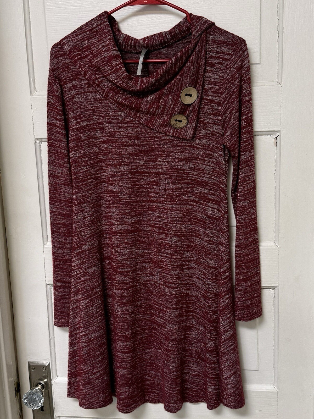 Red Lolly Maroon Long Sleeve Dress Small