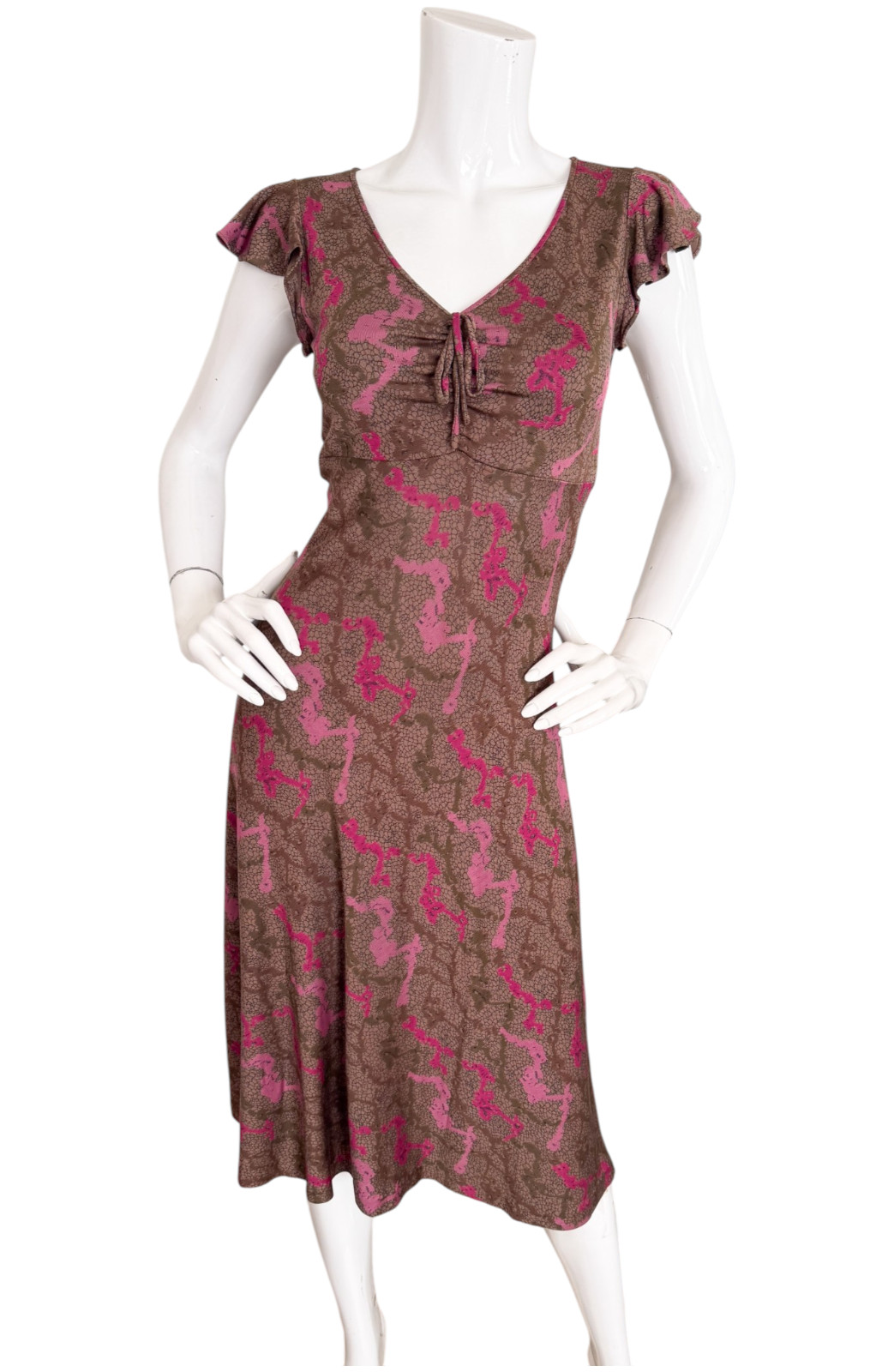 DVF Diane von Furstenberg Y2K 90s Vintage Dress Silk Jersey Flutter Whimsigoth 2